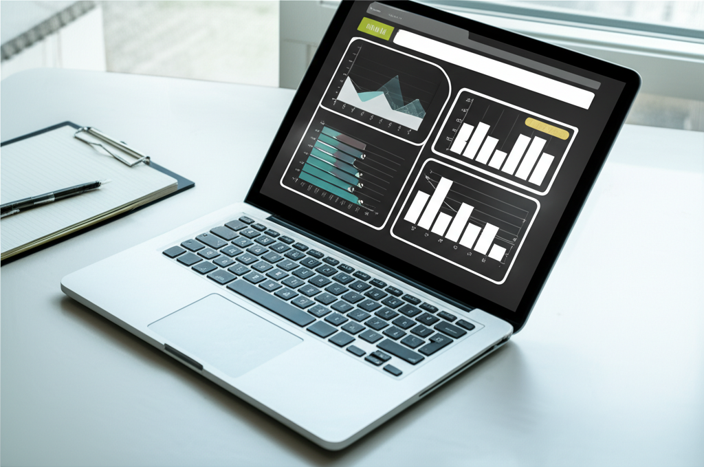 Image showing This prompt visualizes the 'data-driven decisions' benefit of ATS, showcasing how predictive analyti...