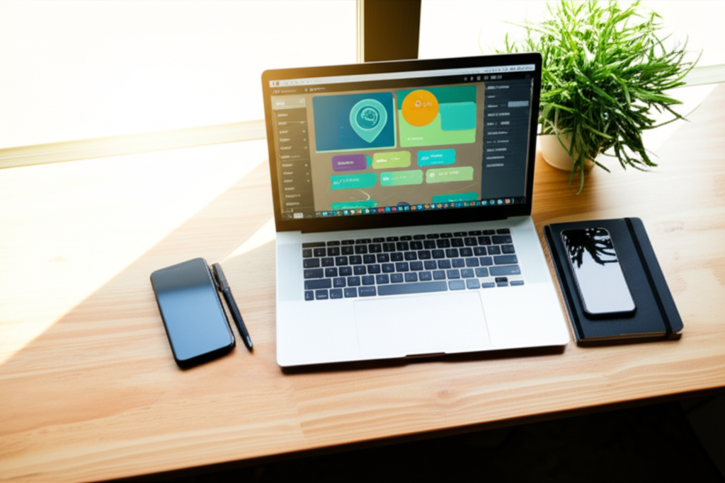 Image showing This prompt visually embodies the democratization of software creation through low-code and no-code ...