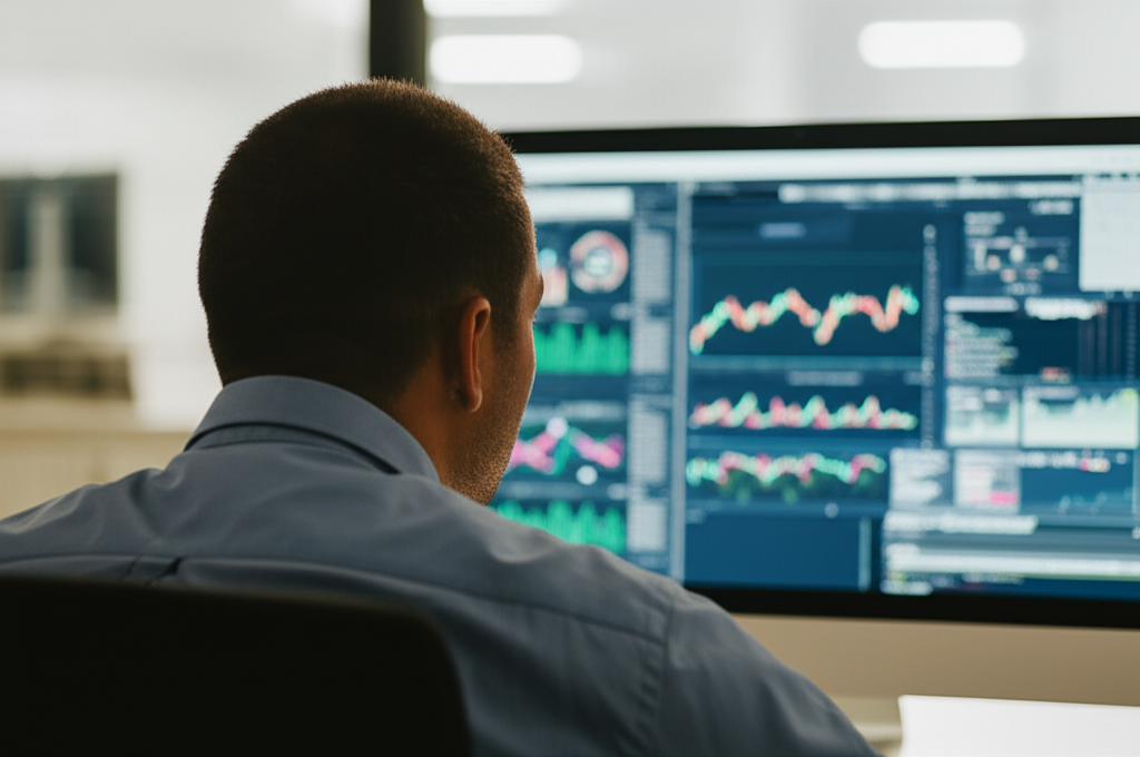 Image showing This prompt captures the essence of AI-powered forecasting and predictive analytics in modern financ...