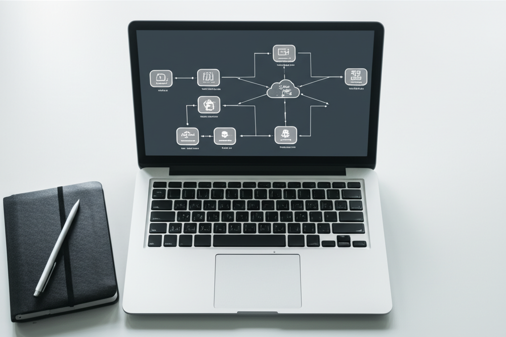 Image showing This image illustrates the concept of end-to-end business process automation, showing how different ...