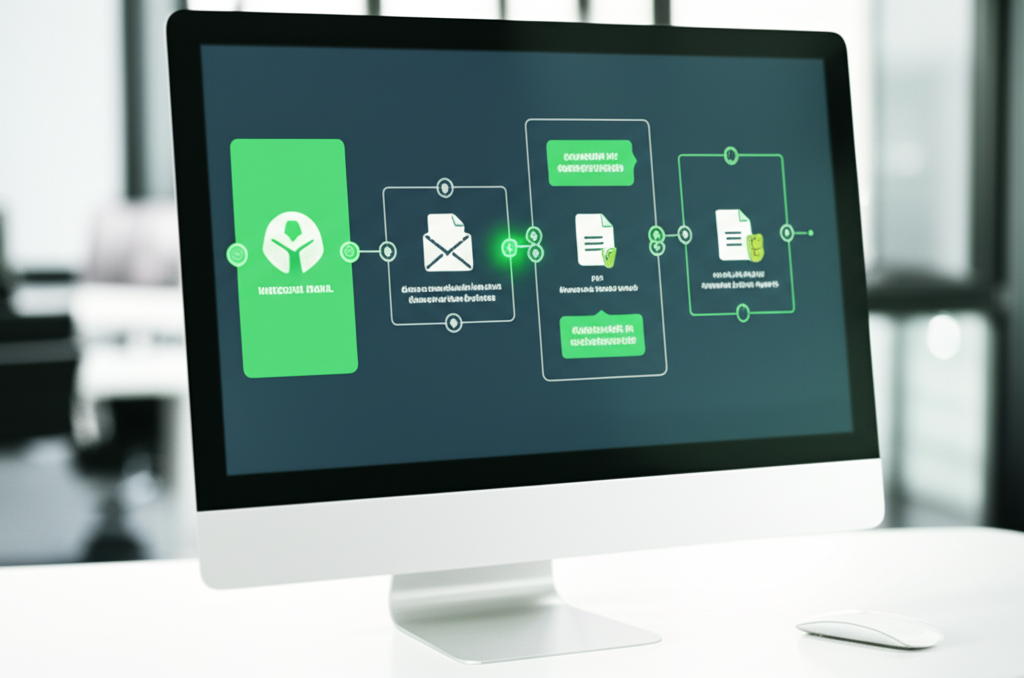 Image showing This image illustrates the enhanced efficiency and time savings achieved through automated client on...