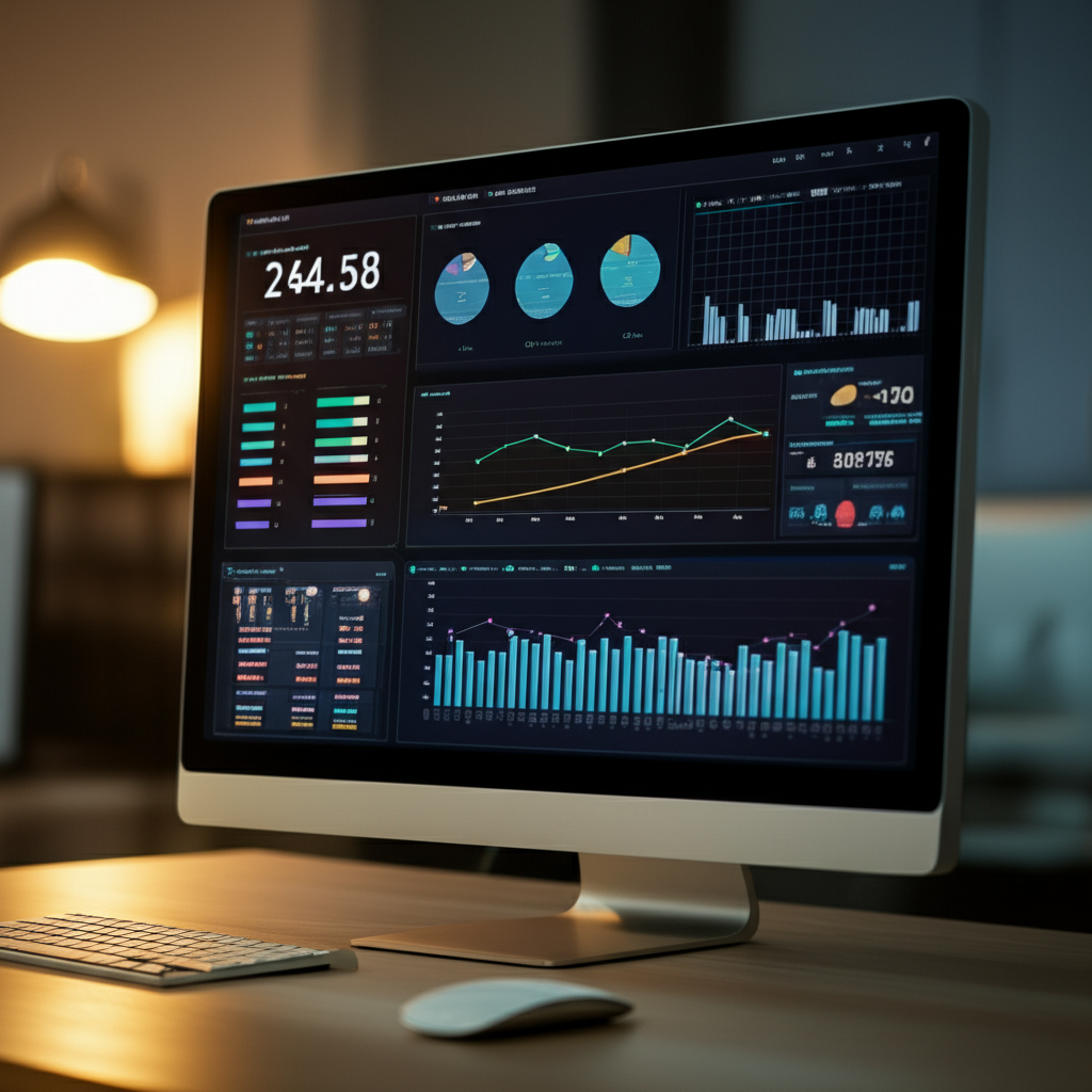 Image showing This image directly illustrates the concept of an AI-powered, dynamic sales dashboard, emphasizing t...