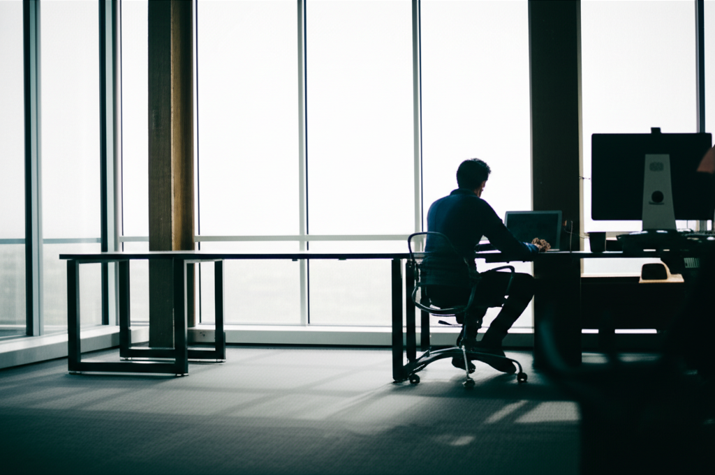 Image showing This image captures the essence of democratized software creation, showing a citizen developer empow...