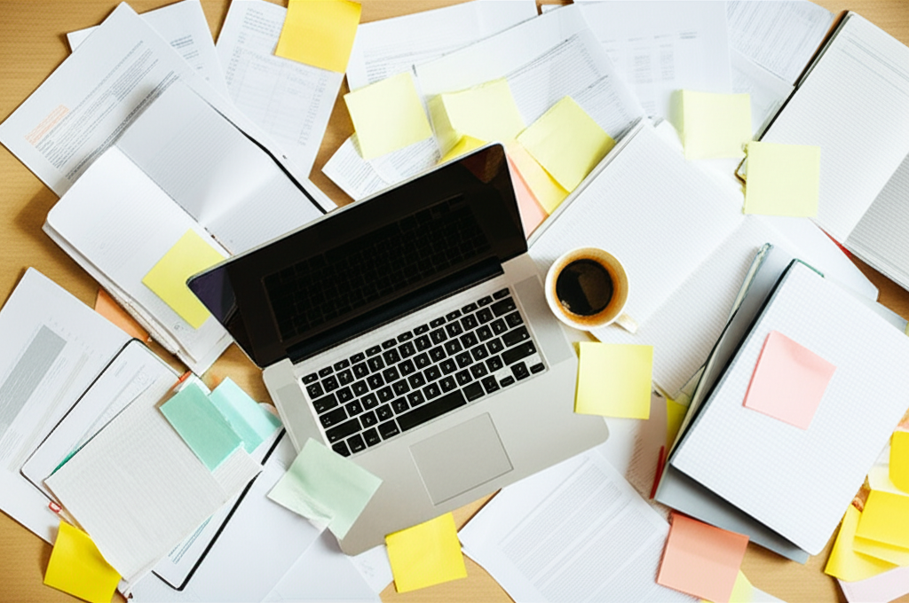 Image showing This image visualizes the disorganization and chaos that marketing teams often face without proper t...
