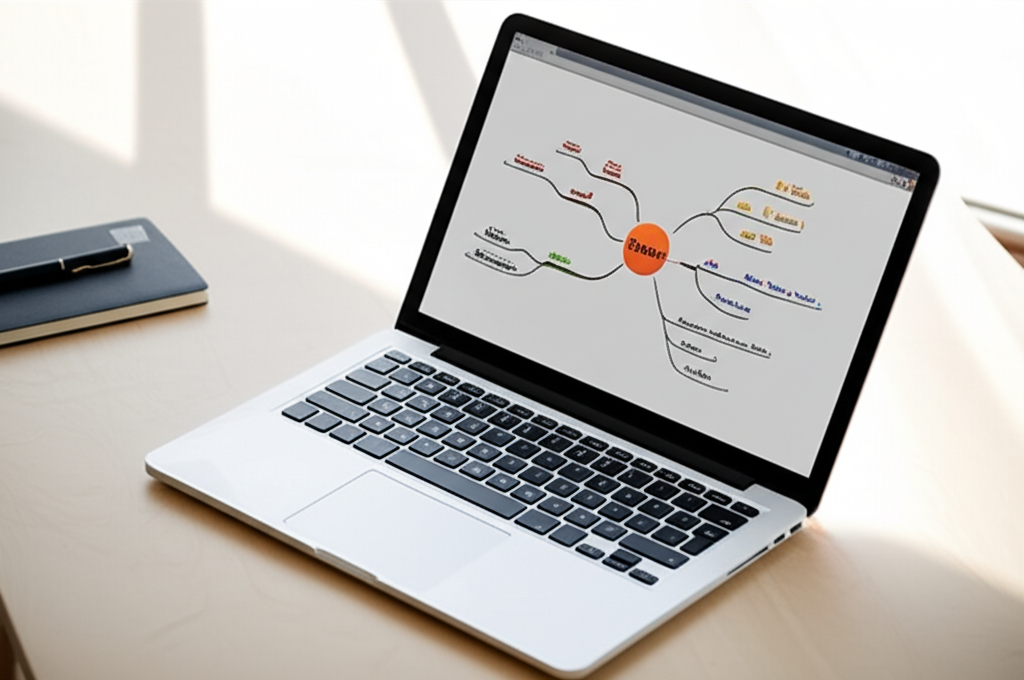 Image showing This image clearly illustrates how mind mapping programs help bridge scattered ideas into structured...