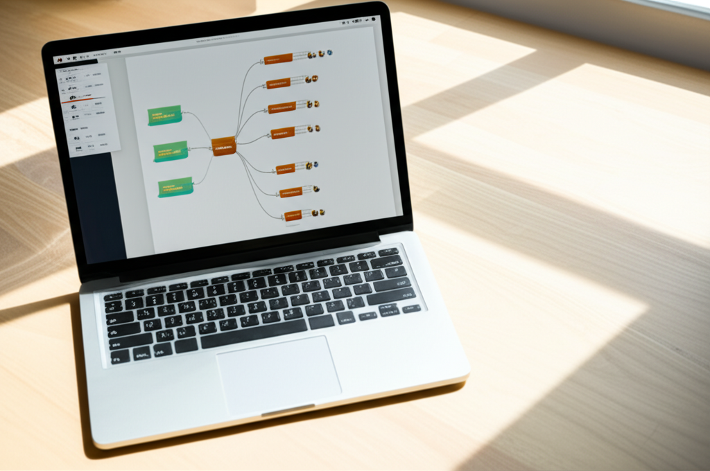 Image showing This image visually represents how mind mapping software helps writers organize chaotic ideas into c...