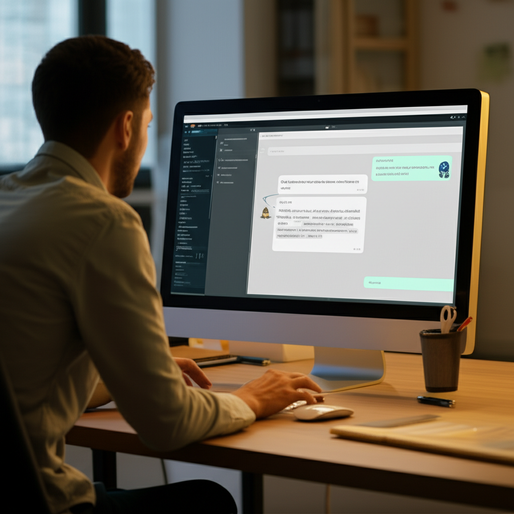 Image showing This image visually represents the AI-native future of CMS, where users interact conversationally wi...