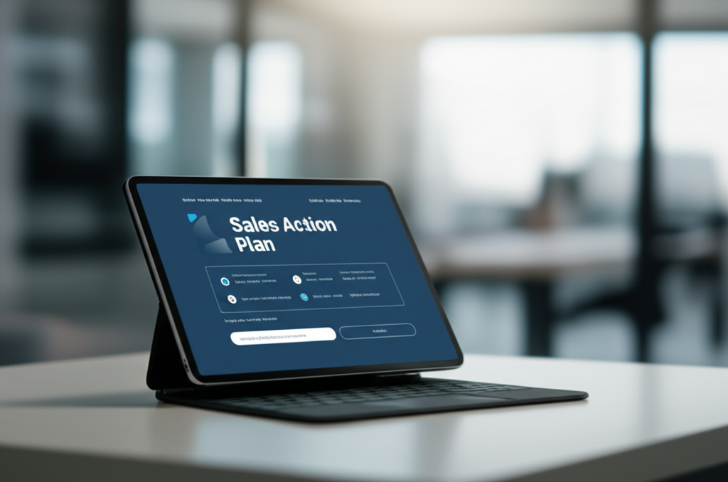 Image showing This image illustrates the concept of leveraging no-code AI platforms like Davia for sales planning,...