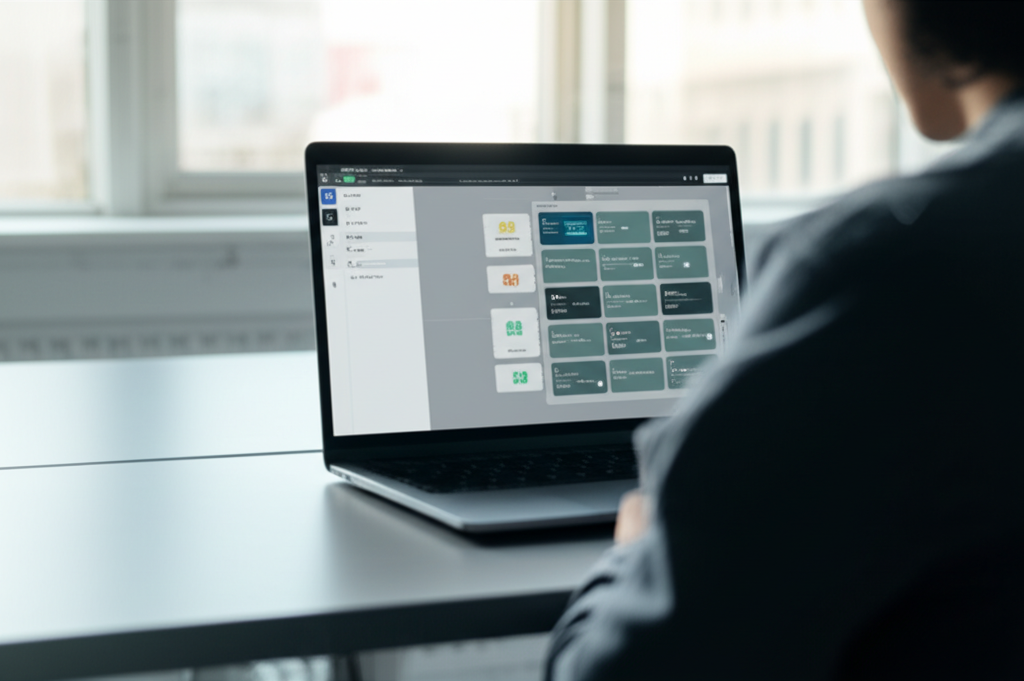 Image showing This prompt visualizes the concept of vibe coding and AI-native no-code platforms, showing a user in...